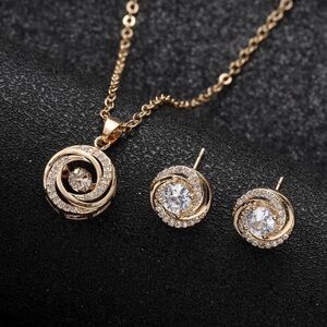 Gold Necklace and Earring Set